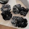 New Polka Dot Hair Ties Rope Women Large Size Heart Bowknot Printed Scrunchies Grey Black Hairband Ponytail Holder Headwear