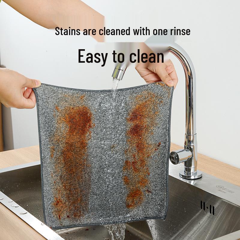 Absorbent & Lint-Free Dishcloth: Thick, durable, non-oily, and easy-to-clean washing-up towel for household use.