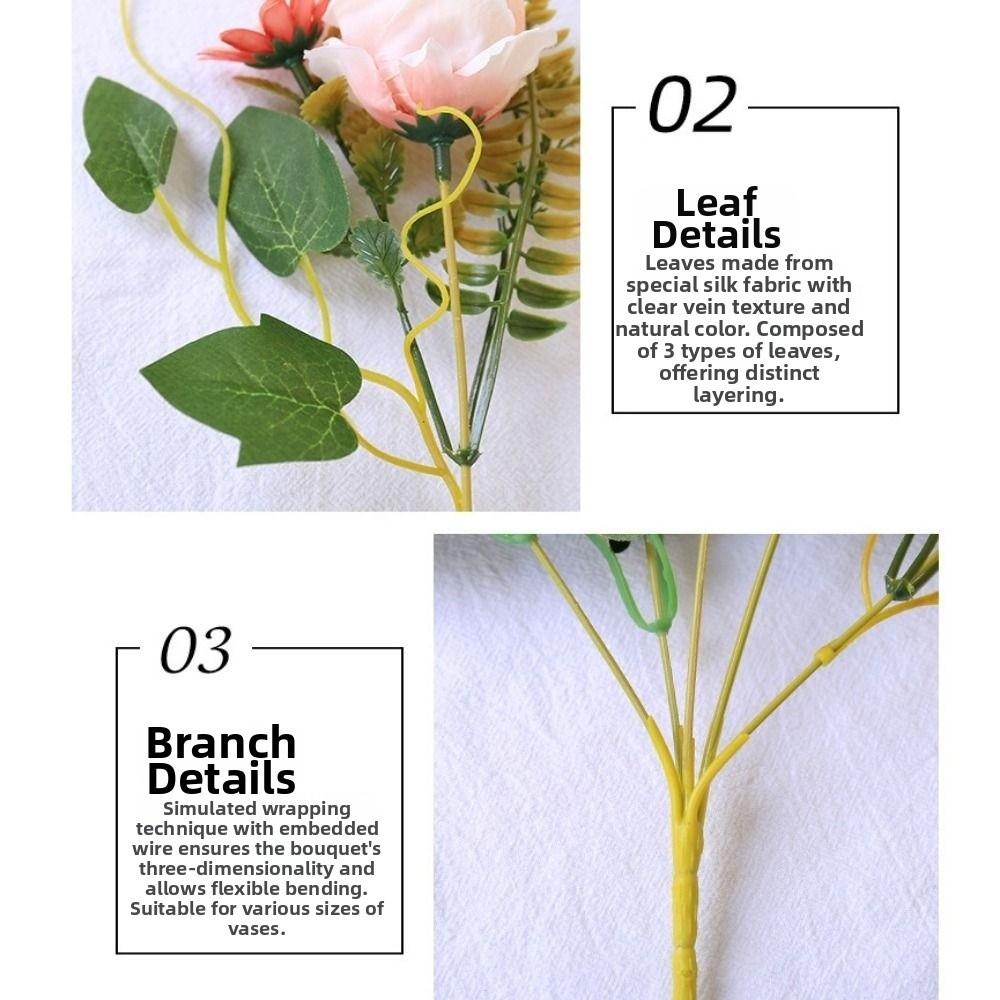 5 Heads Simulated Rose Curled Small Artificial Rose Flowers New Vintage Silk Rose Home Decor