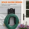 Yard Hose Storage Rack Wall Mounted Metal Holder Set of 2 for Garden and Balcony Use, Curved Front Bar for Coiled Hose Storage During Watering