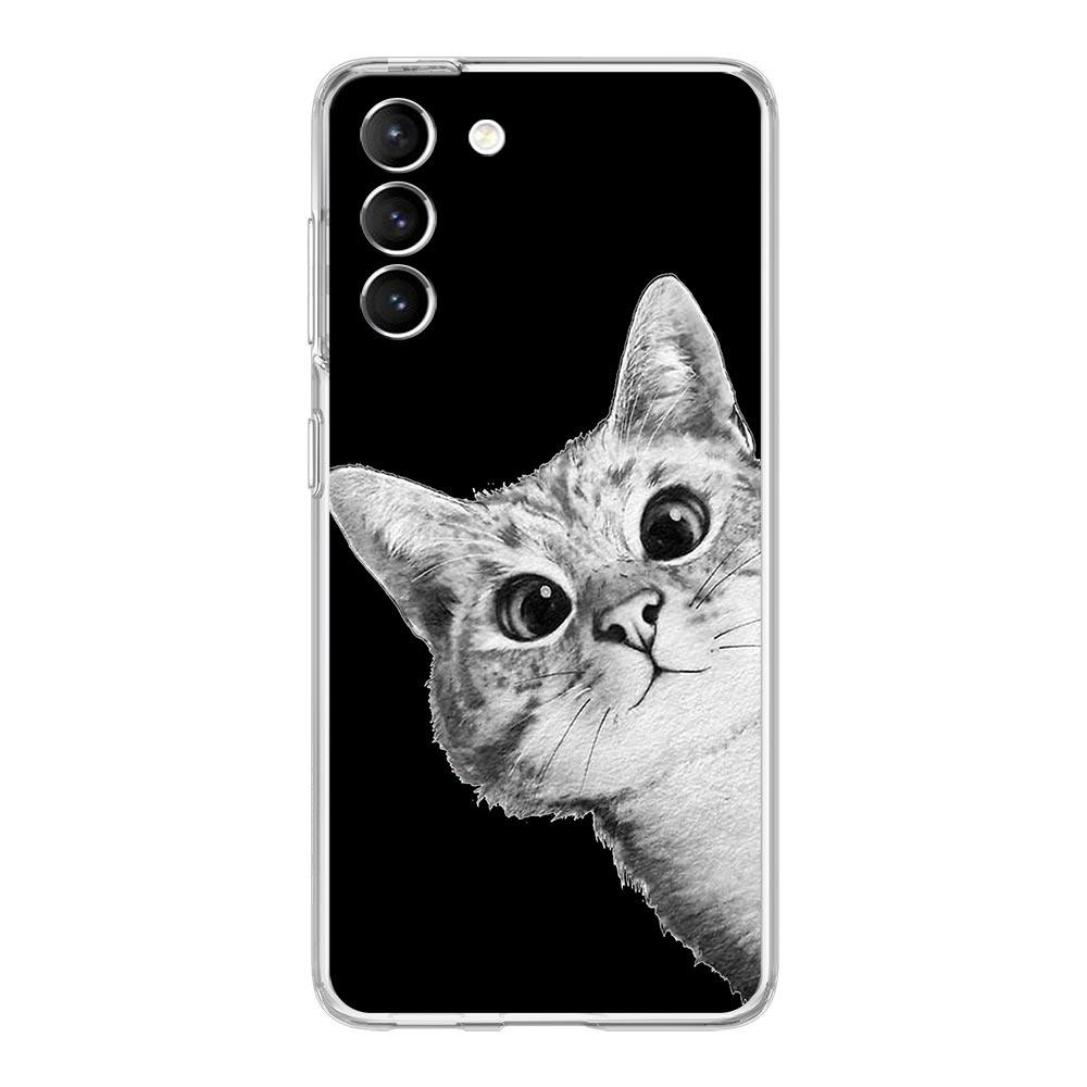Cat Cute Kitten Cartoon Clear Silicone Phone Case For Samsung Galaxy S23 S22 5G S20 Ultra S21 FE 5G S10E S9 S8 S10 Plus Cover