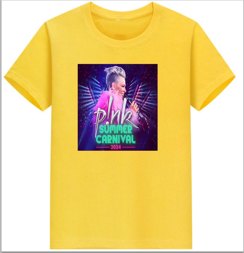 Pnk Cropped T Shirt Summer Carnival Tour Pink Tour Iconic Pnk Merch Tshirt Aesthetic Clothes Oversized T Shirt Tops