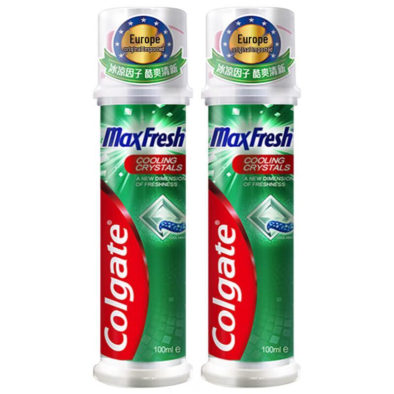 Colgate European Cool Refreshing Upright Pump Toothpaste 100ml 2-Pack