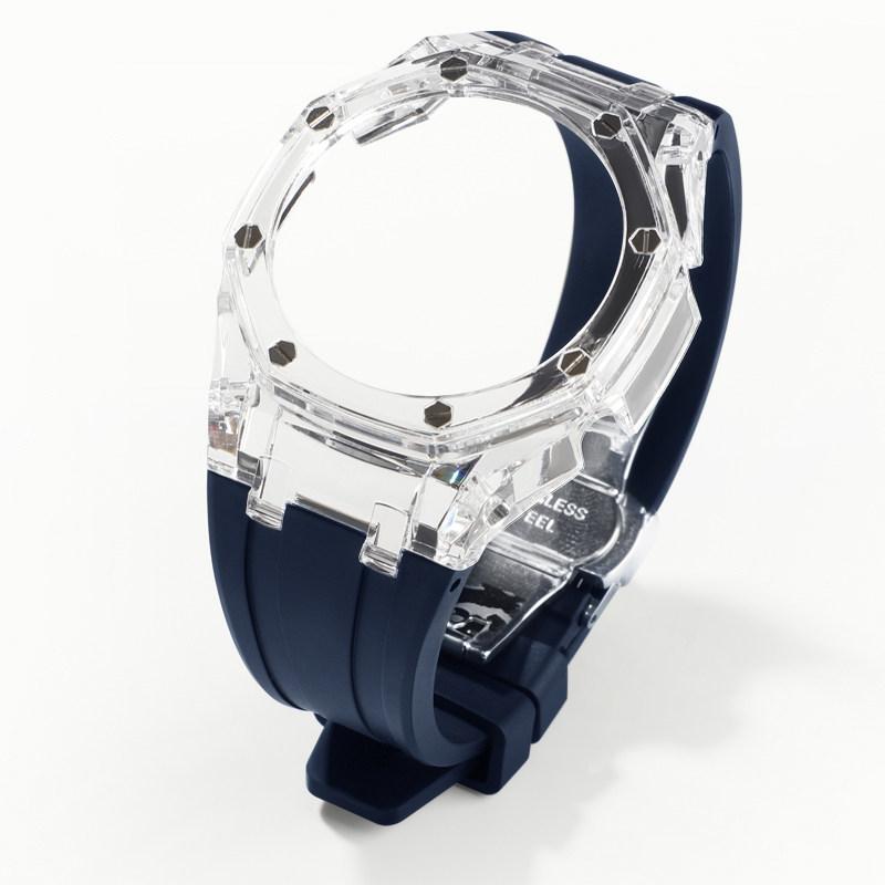 For Casioak G-Shock GA-2100 GM-2100 GMA-S2100 GA2100 Mod Kit Transparent PC Case Rubber Strap Watchband Replacement Accessories