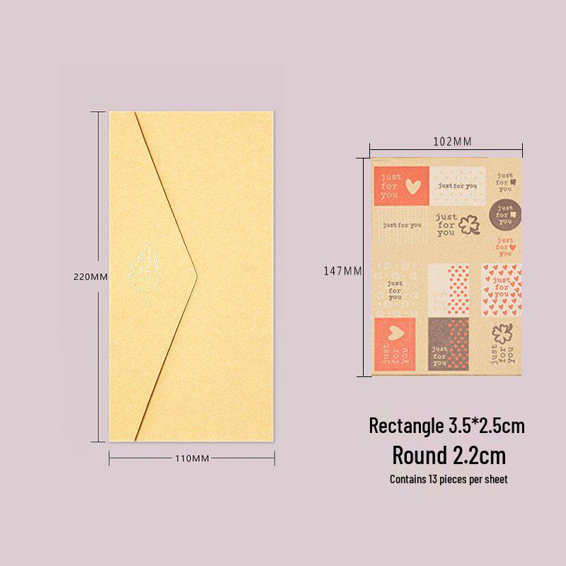 Retro Hot Stamping 5-Piece Envelope & Seal Set for Western-Style Greeting Cards and Qixi Festival Invitations
