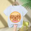 Summer New Trend Capybara Printing Cute Childrens ShortSleeved TShirt Cute Comfortable Versatile Boy and Girl TShirt