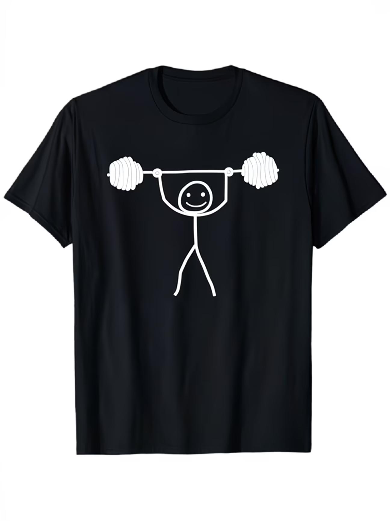 Funny Weightlifting StickUnisex Graphic T Shirt Unisex Women Summer Short Sleeve Casual Gym Humor Knitting Hobby Harajuku Unisex Tops S