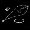 Elegant Rhinestone Tassel Jewelry Set: Necklace, Earrings, Bracelet – Perfect for Bridal or Banquet Wear
