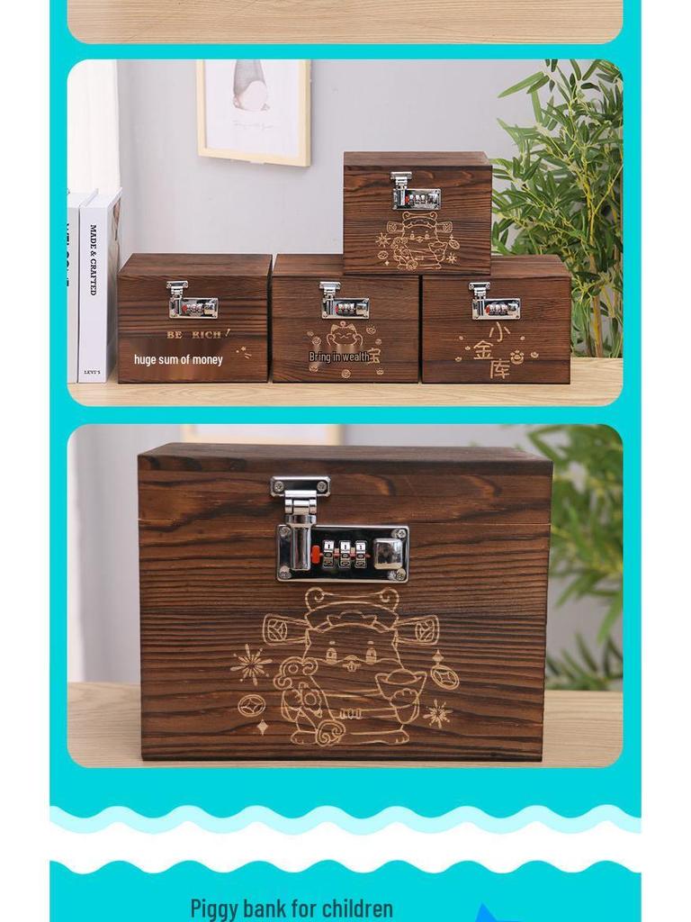 Retro Abschließbare Spardose mit Zahlenschloss - Kreatives Geschenk für Kinder