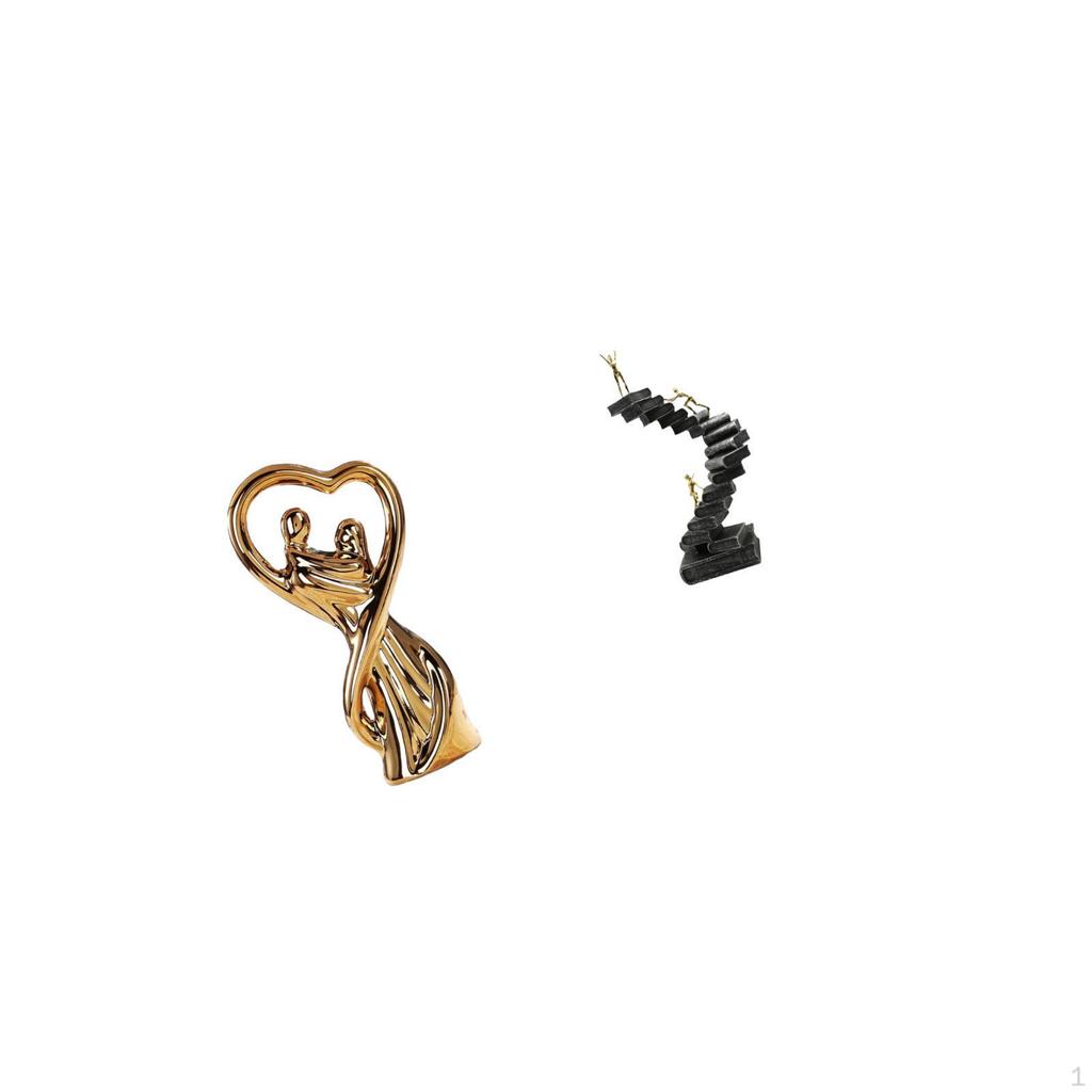 Romantic Couple Figurine Sculpture with Abstract Thinker Design Resin Handicraft for Bookshelf