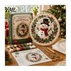 Christmas Ornament Craft Set Embroidery Kit for Beginners, Pre-Printed Pattern Full Creative Gift Parents And Friends of Tools, DIY Needlework Festive