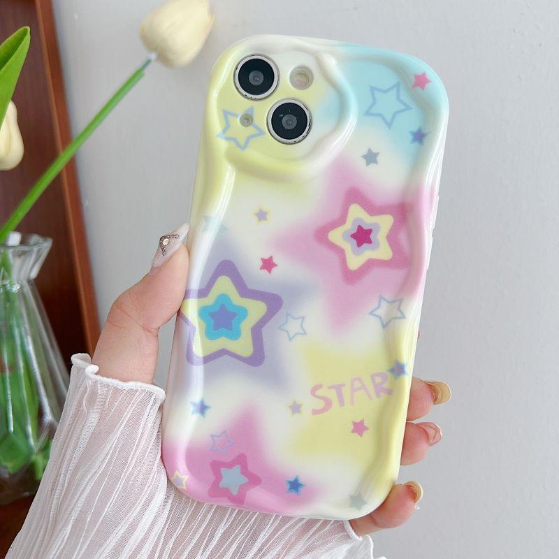 Cute Pink Stars Phone Case For Xiaomi Mi POCO X7 X6 Pro F6 M6 X5 F3 F4 M3 M4 X4 GT X3 NFC 14 11 Lite 5G NE 12T 12 Wavy Cover