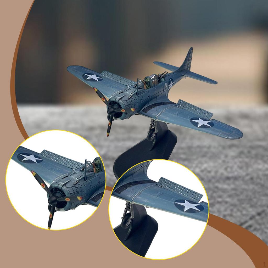 1/72 Scale Dauntless Aircraft Model Alloy Plane Collection Ornament Two Seater Fighter for