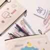 The New Popular Japanese Simple Large-capacity Pencil Case Ins Cartoon Bear Canvas Junior High School Student Pencil Stationery Box