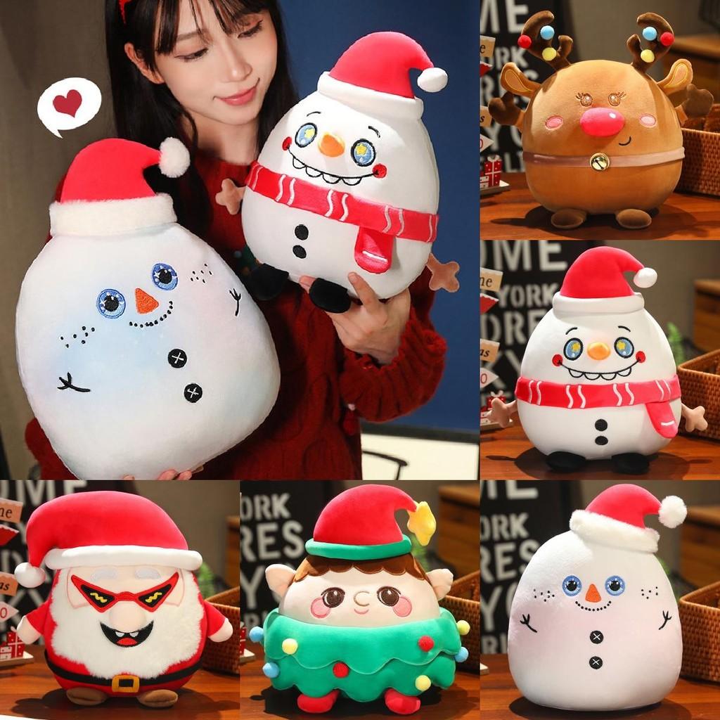 Adorable Plush Christmas Santa Snowman Character Toy Soft And Cuddly Holiday Decor