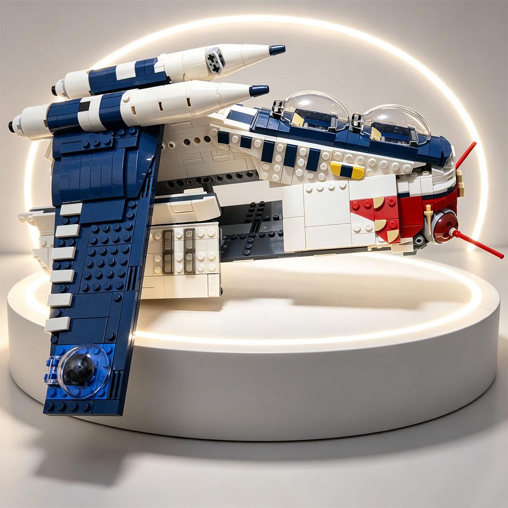 MOC 1129PCS MOC Space The Clone Wars Republic Attack Gunship Building Blocks Coruscant Bricks Festival Party Gifts