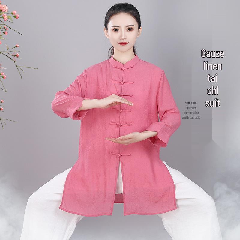 Women's Summer Linen Tai Chi Suit - Chinese Style Martial Arts Practice Uniform