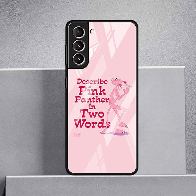Süße lustige Pink Panther Glashülle für Samsung Galaxy S20 FE S21 Plus S22 Ultra Note 20 10 Lite 9 S10 S9 S8 S10e Telefonhülle Sac