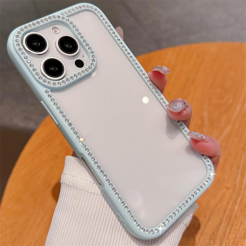 Sparkly Glitter Diamond Cases For iPhone 16 13 12 11 Pro Max Clear Rhinestones Phone Case For iPhone 15 14 Pro Max 16 Plus Cover