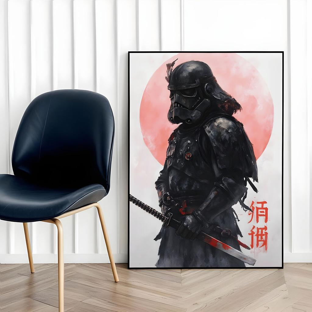 Plakat nowoczesny samuraj