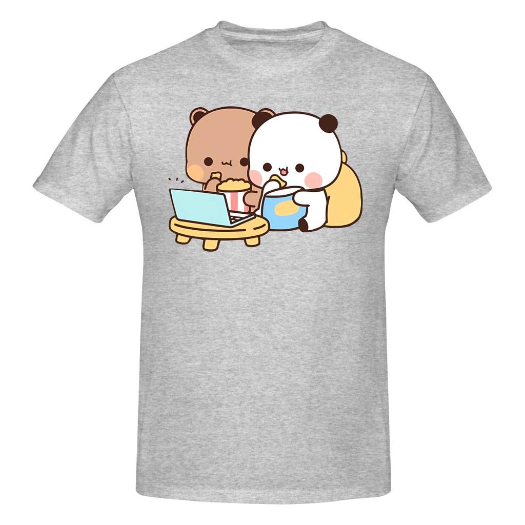 Funny Dudu Bear And Bubu Panda Watching Movie Together Unisexs Printed Tshirt Unisex T Shirtshirt Gym