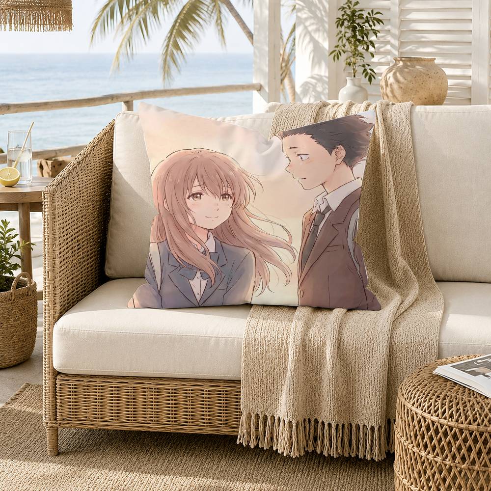 A Silent Voice Shoya Nishimiya Pillow Case for Sofa Living Room Home Office Decor Protective Cover