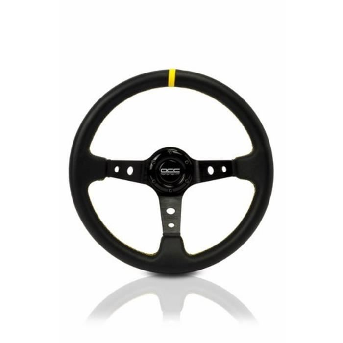 Volant Sportif - OCC - TRACK - Cuir - Diamètre 350mm - Noir