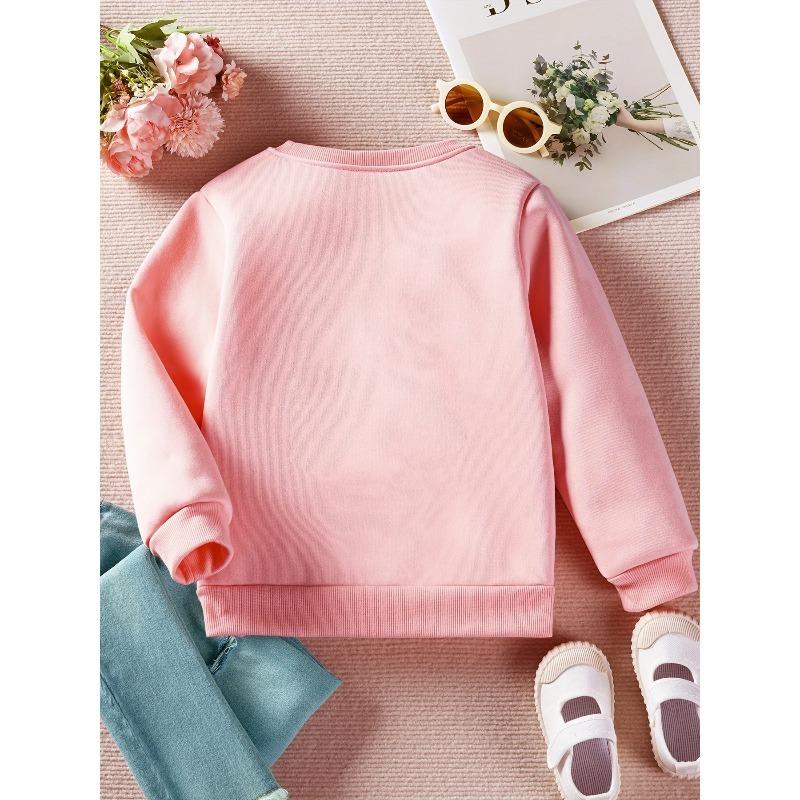 Kids Loose Crewneck Sweatshirt, Cute Cartoon Cat Print Trendy All-Match Long Sleeve Top for Spring Autumn