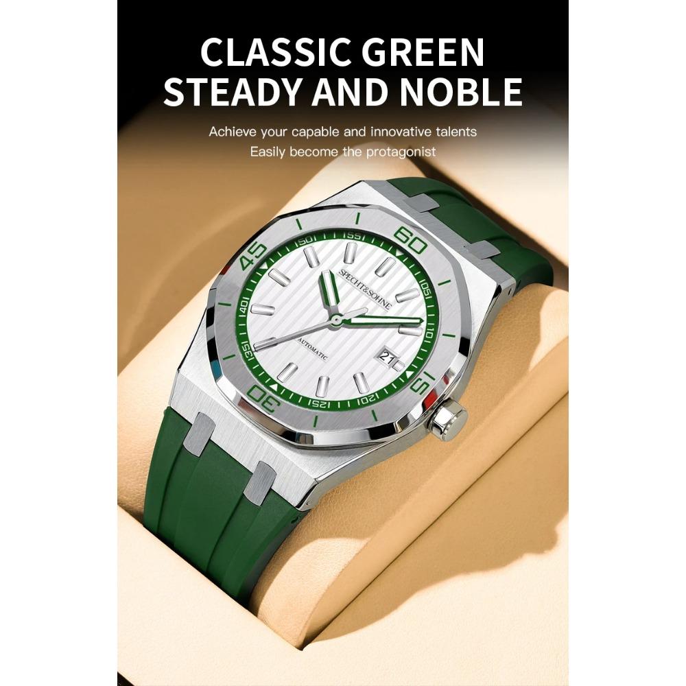 Specht & Sohne New 40mm Men Automatic Mechanical Watches Men Luxury Stainless Steel Watch Rubber Relogio Masculino Waterproof
