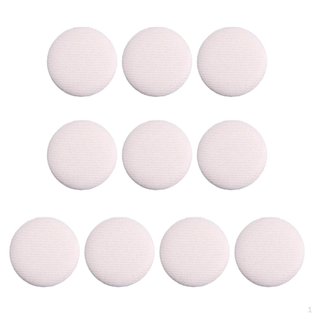 10 X Fabric Covered Buttons Flat Back DIY Metal Sewing for Garment Bag