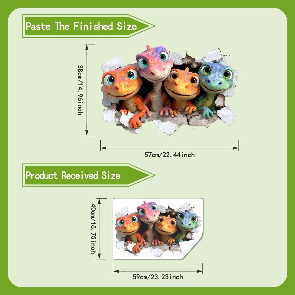 

3D Наклейки на стену с динозаврами Самоклеящиеся Съемные Водонепроницаемые Виниловые Наклейки на стену Оптом 40x59cm разноцветный