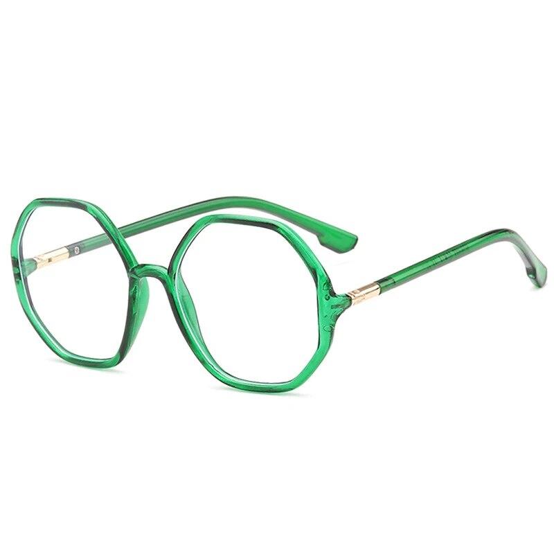 new polygonal Plain glasses anti blue light eyeglass frame retro personality large fashion eyeglasses for women men