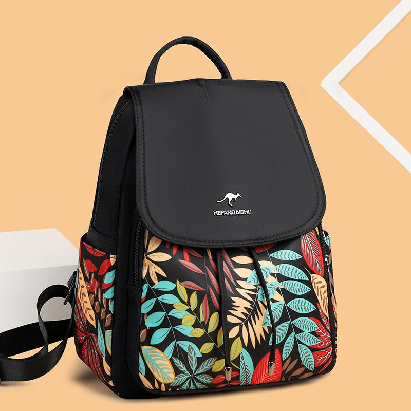 Schoolbag Backpack Women's 1011 New Leisure Bag Versatile Trend Korean Edition Printed Large Capacity Outdoor Travel Women's Backpack