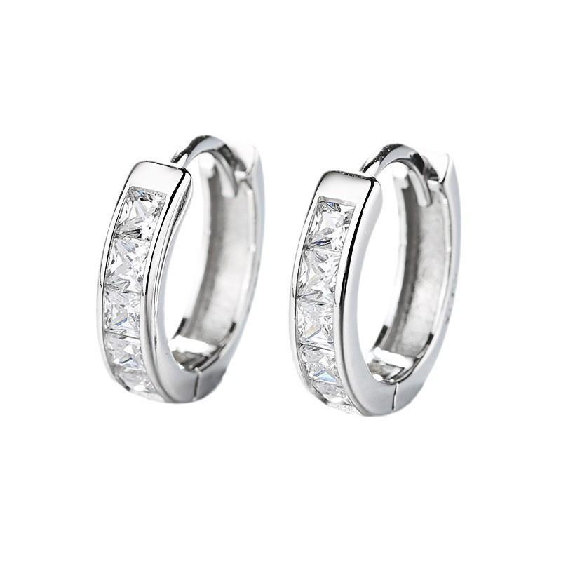 

Корейские серьги-кольца со стразами: Унисекс сверкающие серьги с муассанитами для роскошного универсального образа