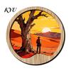 Boho Theme Wall Decorations Forest Sunset Scenery 2D Wood Hanging, Wooden Art Sign, Decorative Crafts for Walls Nature Tree Decor Bedroom Living Room