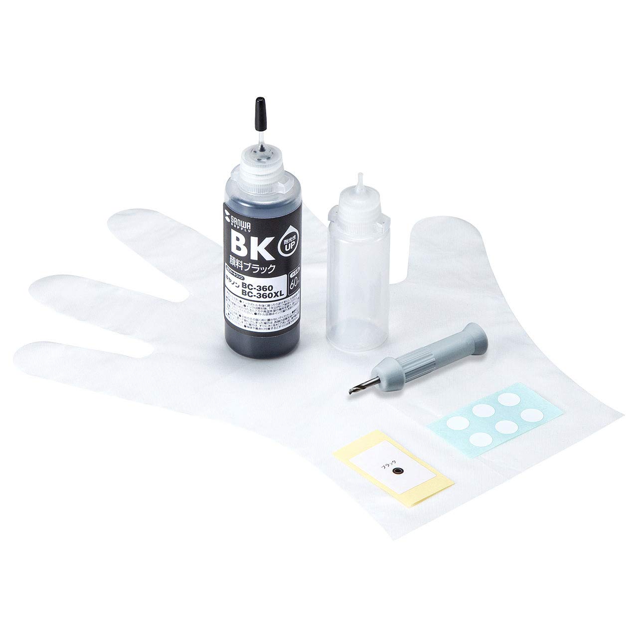 

Sanwa Supply Canon Refill Pigment with 60ml BC-360/BC-360XL Ink, Black, Tools, INK-C360B60S,