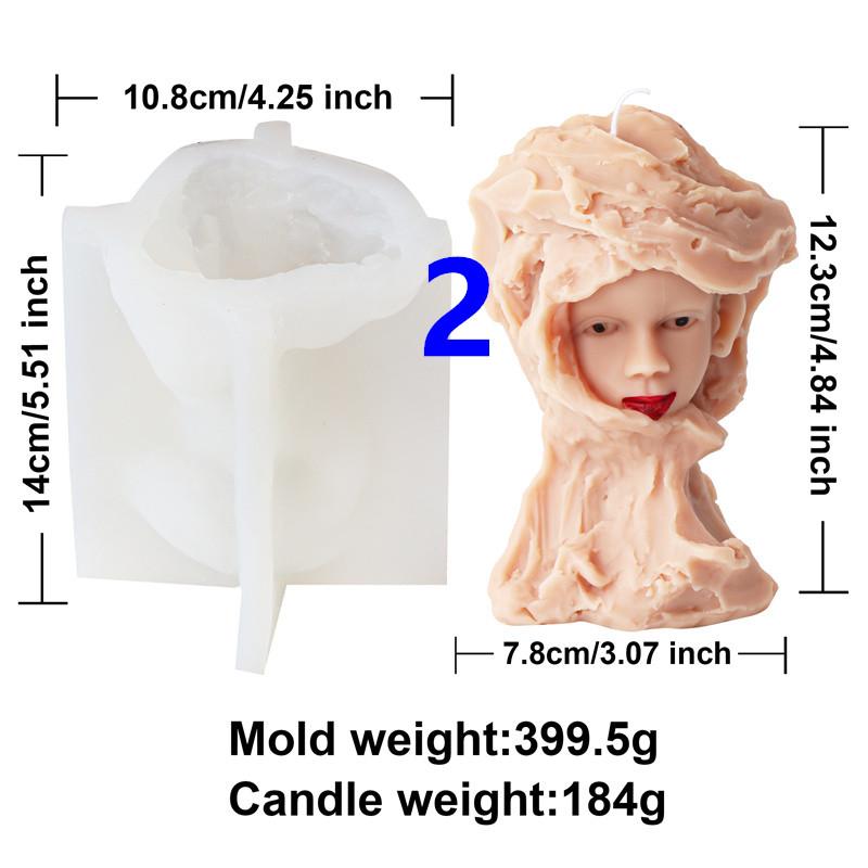 3D Stone Girl Silicone Candle Mold DIY Girls Gypsum Form Carving Art Aromatherapy Plaster Mold Home Decoration Handmade Gifts