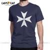 Men Knights Templar Knights Hospitaller Cross T Shirt Pure Cotton Tops Fashion Short Sleeve Round Collar Tees Plus Size TShirt