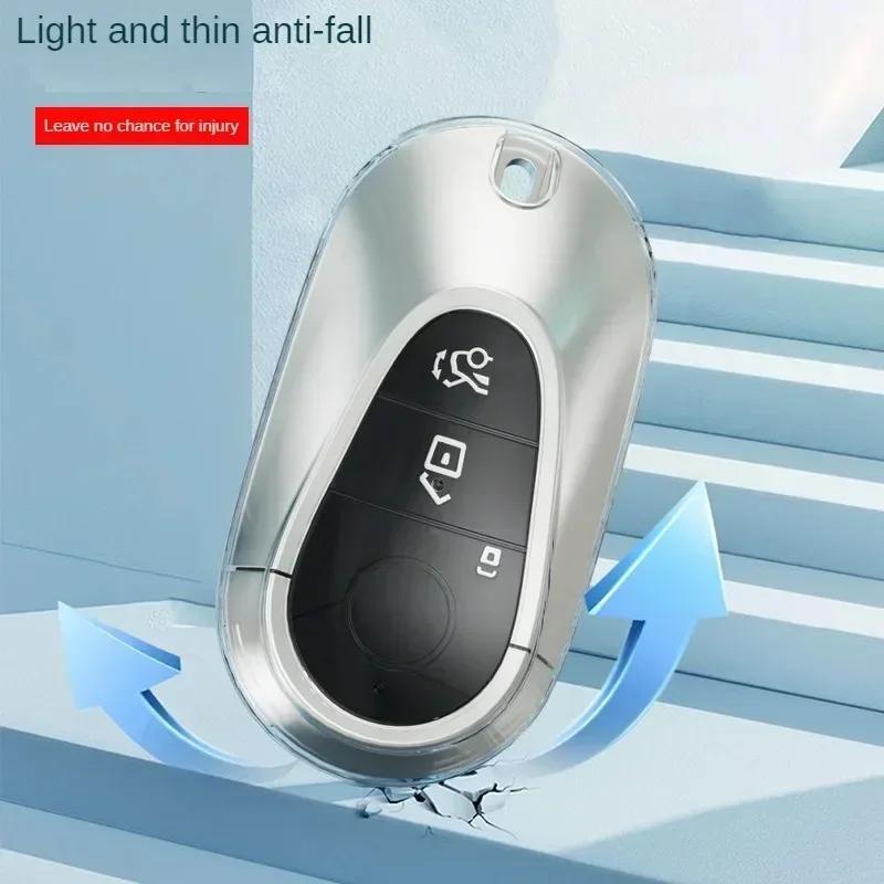 TPU Transparent Autoschlüsselhülle für Mercedes Benz 2025 C S Klasse W206 W223 S350 C260 C300 S400 S450 S500 Schlüsselhülle Schutz