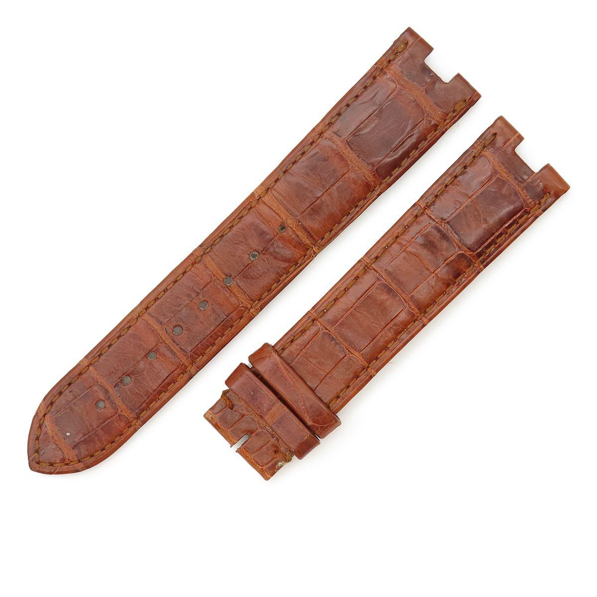 Used Cartier Watch Parts Genuine Croco Band Crocodile Brown Replacement Buckle Belt Strap 20mm Brown Brown [Used]