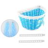 Kids Bicycle Front Basket with Ribbon Bow Toddlers Boys Girls Balance Bike Handmade Woven Storage Basket Bike Accessories