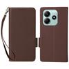 For Xiaomi Redmi Note 14 5G Case with Wrist Strap Litchi Texture PU Leather Wallet Phone Cover