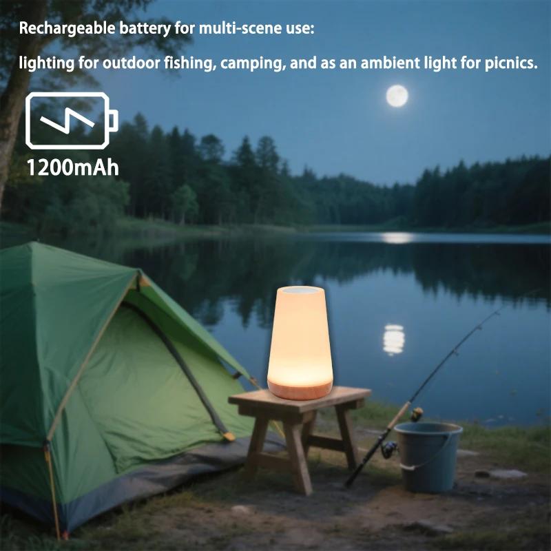 Table Lamp Bedside Light For Bedroom Color Modes Remote Control Touch Dimmable USB Rechargeable Portable Night Lamp
