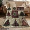 1pc Cozy Christmas Plaid Trees Quilt Design Print Flannel Throw Blanket Soft for Bed, Sofa, Chair Office Relaxation and Gifting