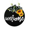 Sunflower Wooden Welcome Sign 30cm Wall Art Garlands Door Wreath  Porch Decor