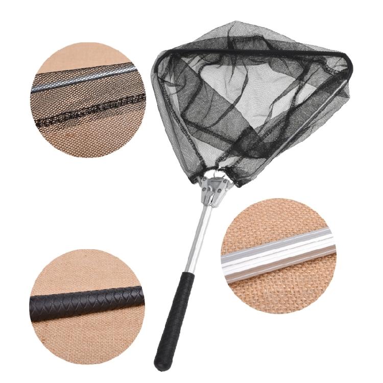 Foldable Landing Net Aluminum Alloy Frame Fishing Landing Net Replacement Triangular Fishing Net  for Easy Catches