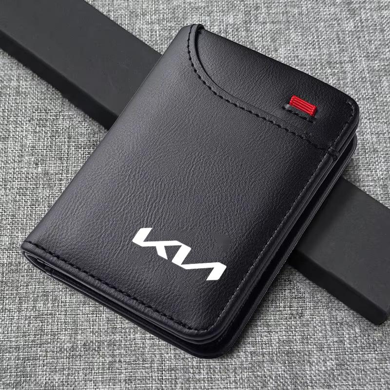 Car Men's Leather Wallet Motor Vehicles Card Ticket Storage Bag For Kia Rio Ceed Sportage Cerato Soul Sorento Picanto Optima