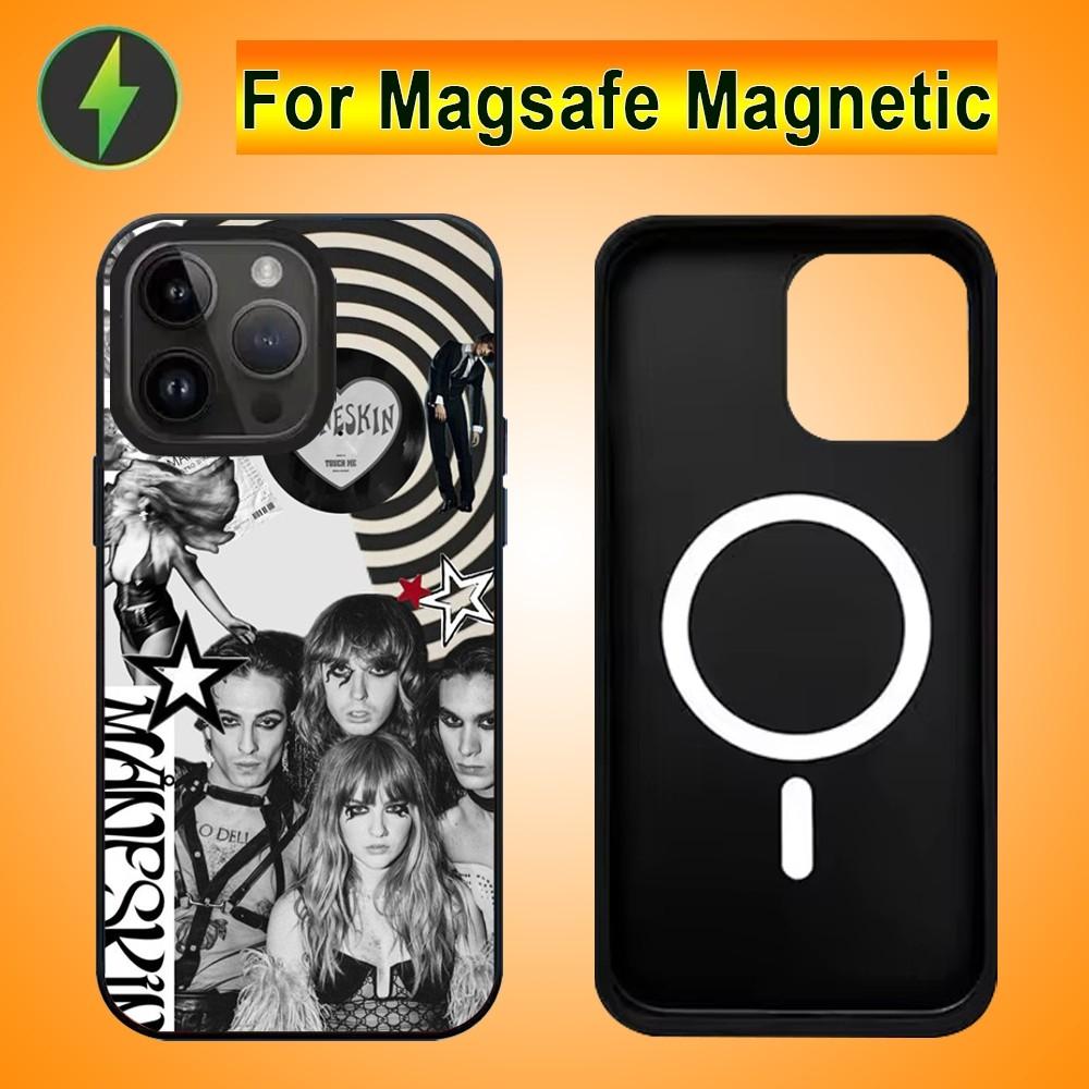 Maneskin Damiano David Phone Case For IPhone 15 14 13 Pro Max 11 12 Mini Alex Mirror For Magsafe Wireless Charging Cover