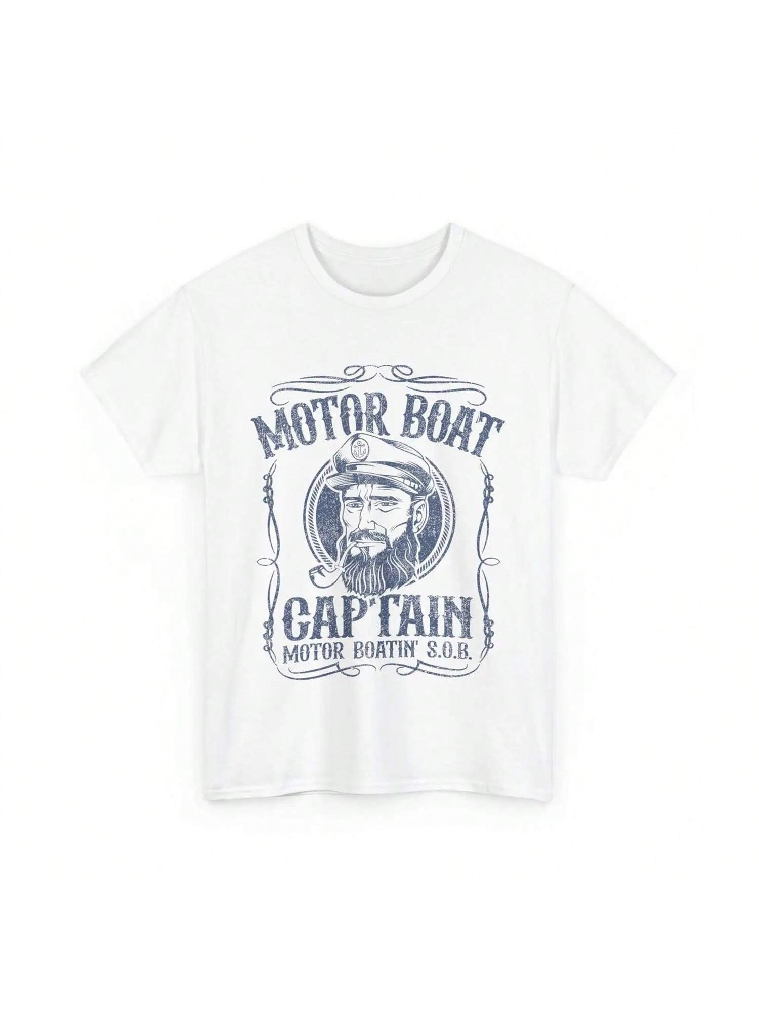 Motor Boat Captain Funny Pontoon Boating Boatin Lake T Shirt S