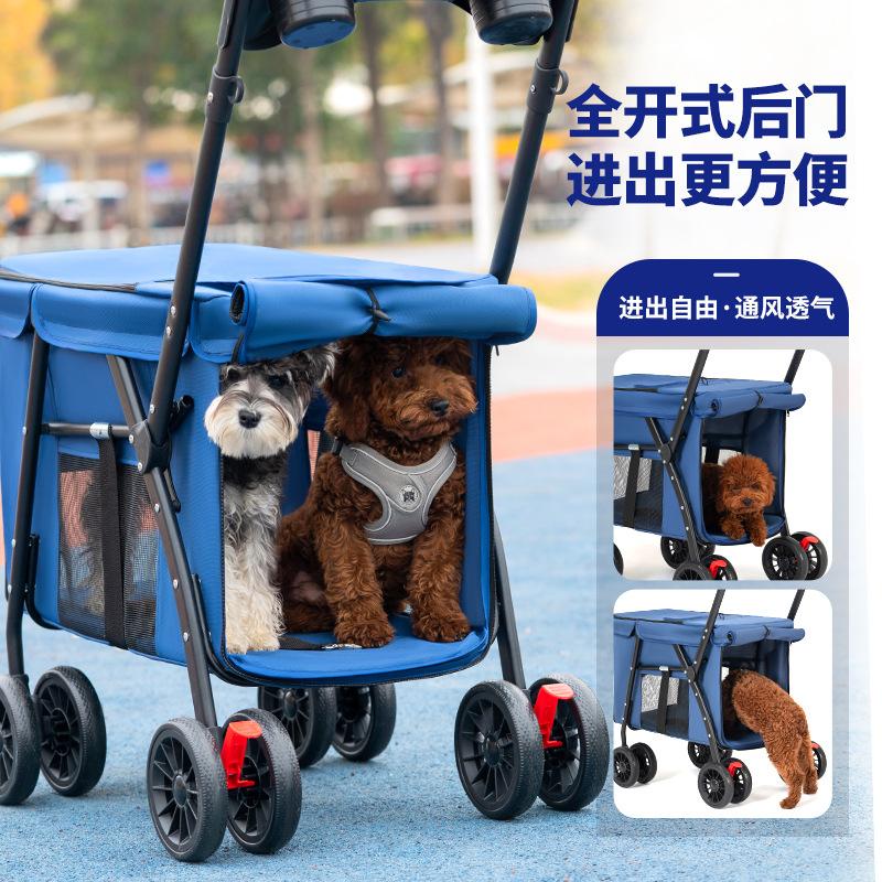 Multi-functional Pet Cart for Medium and Large Dogs Outdoor Travel Large Walking Dog Cart Portable and Foldable